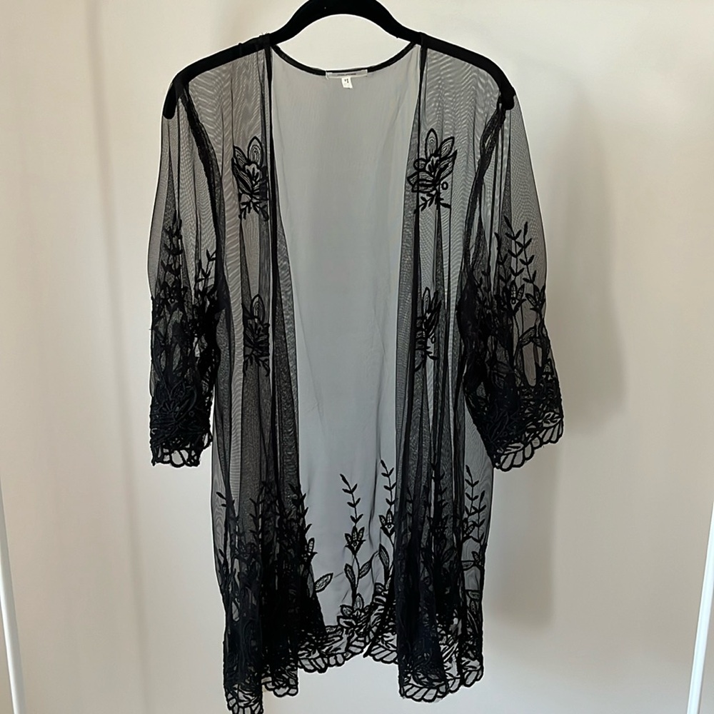New black lace coverup